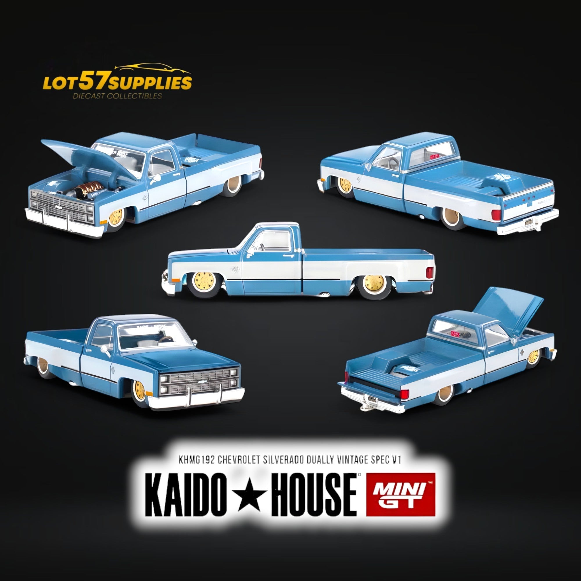 (Pre-Order) Mini-GT x KAIDO Chevrolet Silverado Dually Vintage Spec V1 1:64 Main image