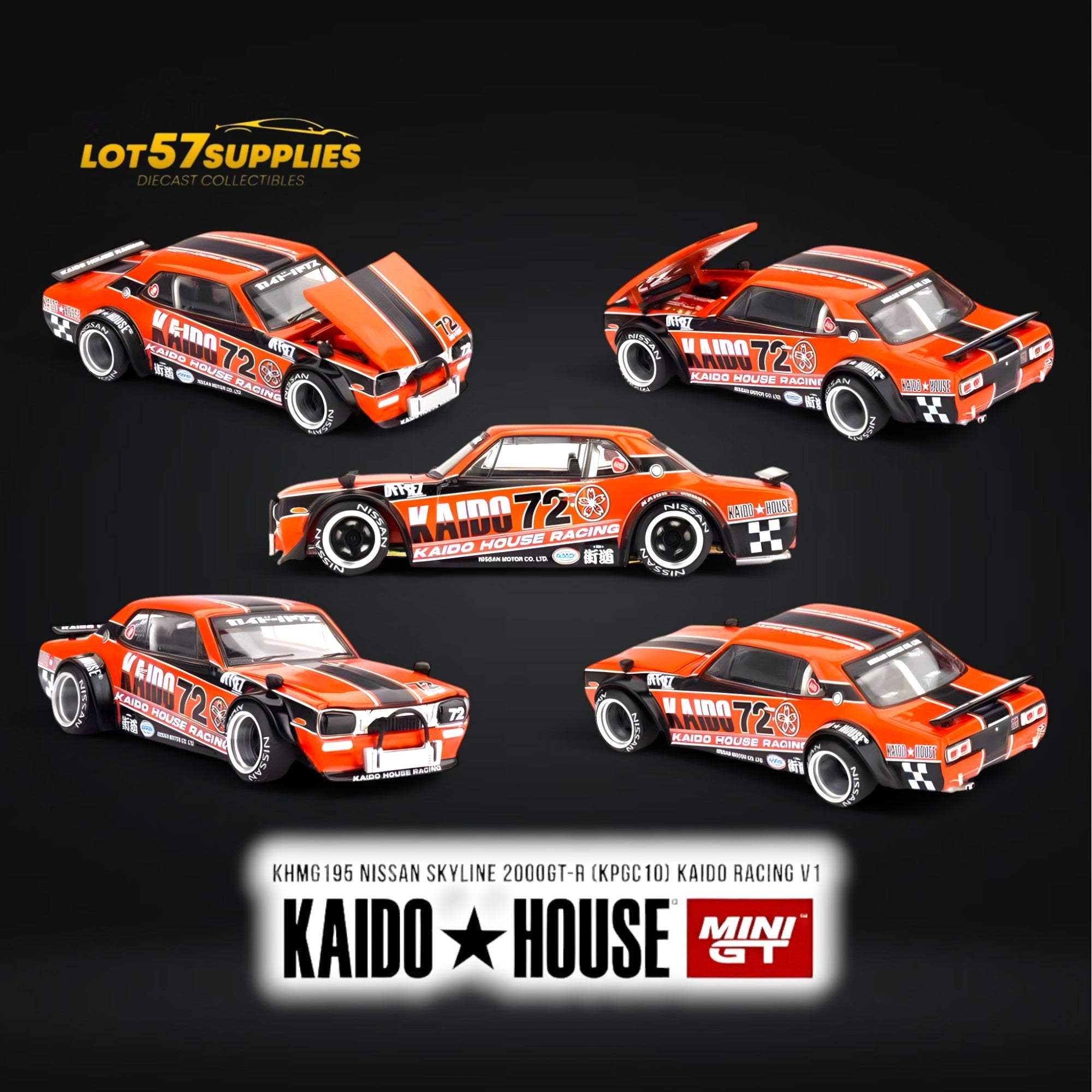 (Pre-Order) Mini-GT x KAIDO Nissan Skyline 2000GT-R (KPGC10) Kaido Racing V1 1:64 Main image