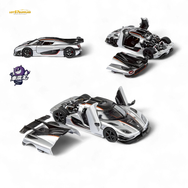 (Pre-Order) DEMON KING Koenigsegg ONE:1 - Silver 1:64 - Collectors World Toys Hover Image
