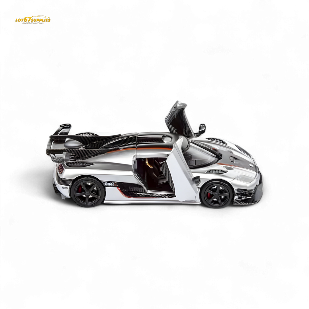 (Pre-Order) DEMON KING Koenigsegg ONE:1 - Silver 1:64 - Collectors World Toys
