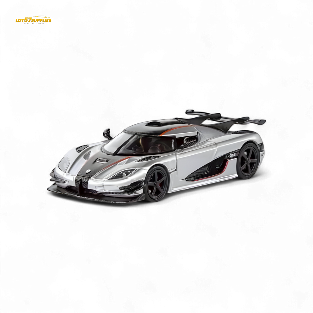 (Pre-Order) DEMON KING Koenigsegg ONE:1 - Silver 1:64 - Collectors World Toys