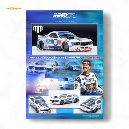 (Pre-Order) INNO64 Mazda RX-7 FD3S Pandem Rocket Bunny MADBUL MADLAB Collection 001 - 1:64