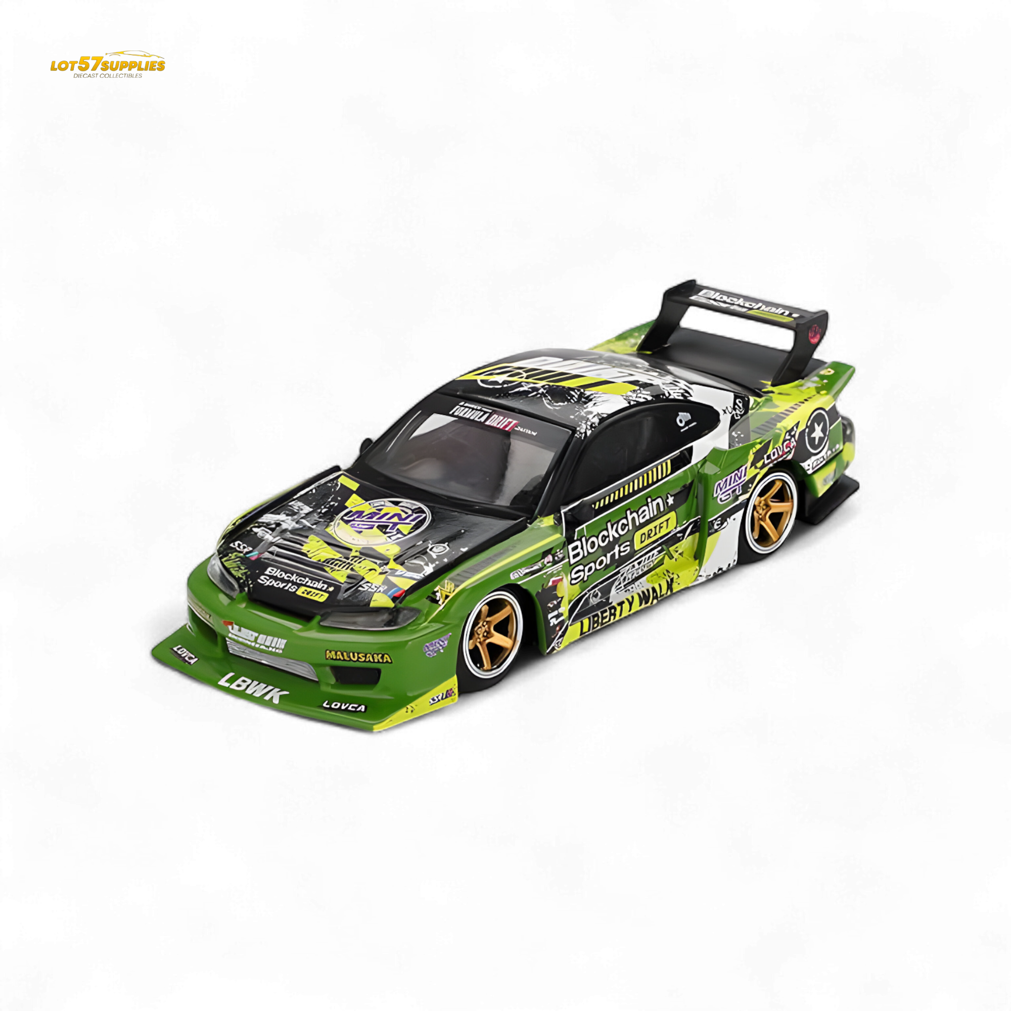 (Pre-Order) MINI-GT Nissan LB-Super Silhouette S15 Silvia #555 V2 2024 Formula Drift Japan - 1:64 - Collectors World Toys Main image