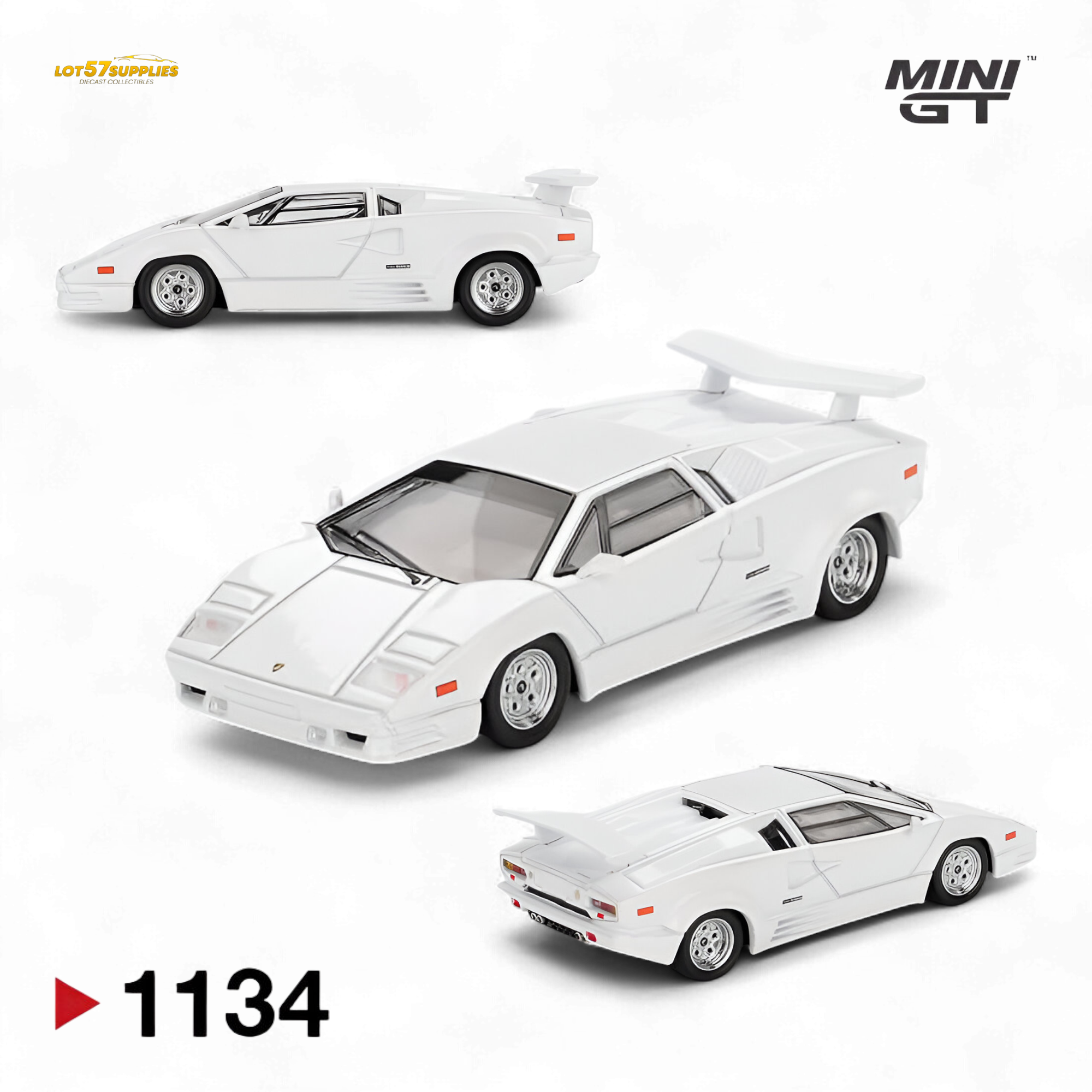 (Pre-Order) Mini-GT Lamborghini Countach 25th Anniversary - White 1:64 #1134 Main image