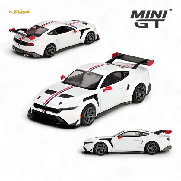 (Pre-Order) MiniGT Ford Mustang GTD Spirit of America - White 1:64
