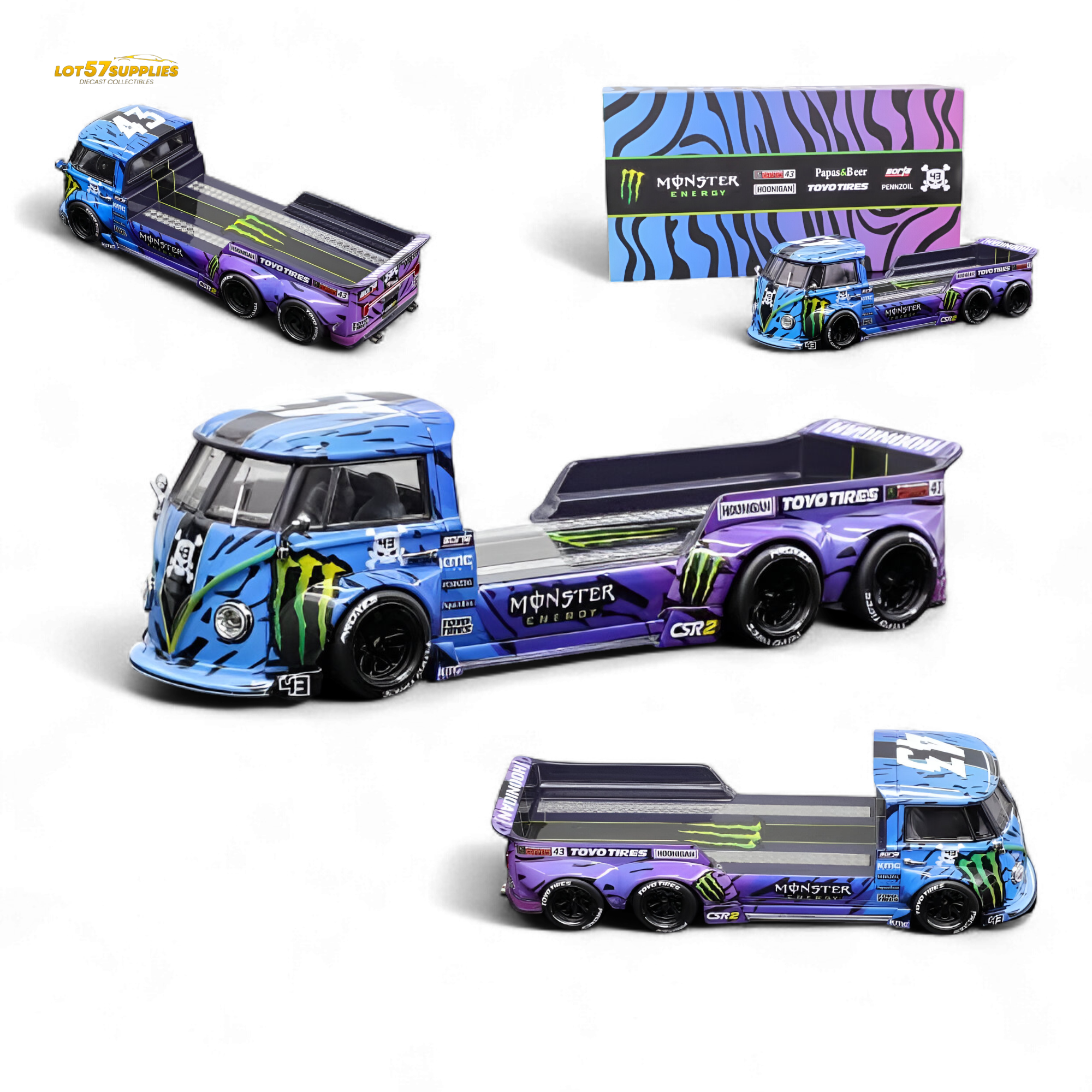 (Pre-Order) liberty 64 VW Trailer - Monster Livery 1:64 Main image