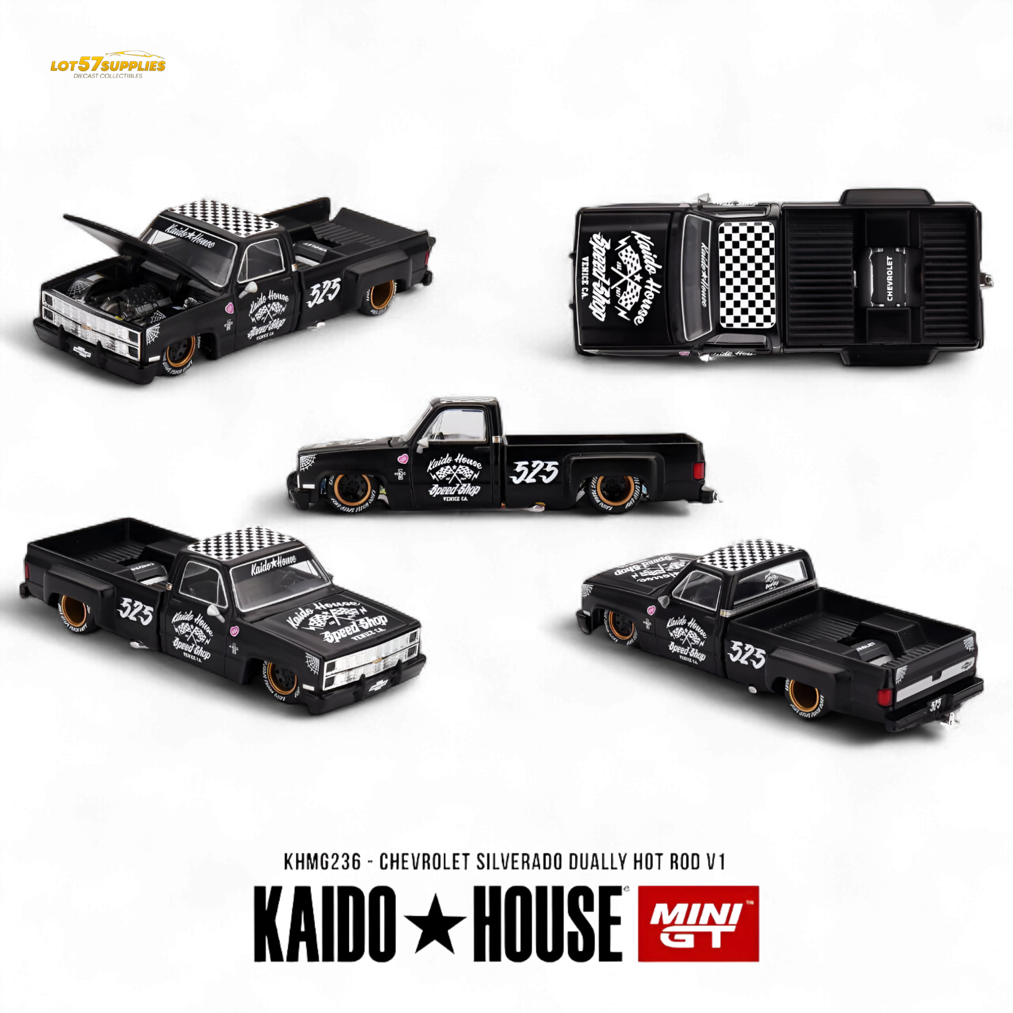 (Pre-Order) KAIDO Chevrolet Silverado Dually Hot Rod V1 - Hot Rod V1 1:64
