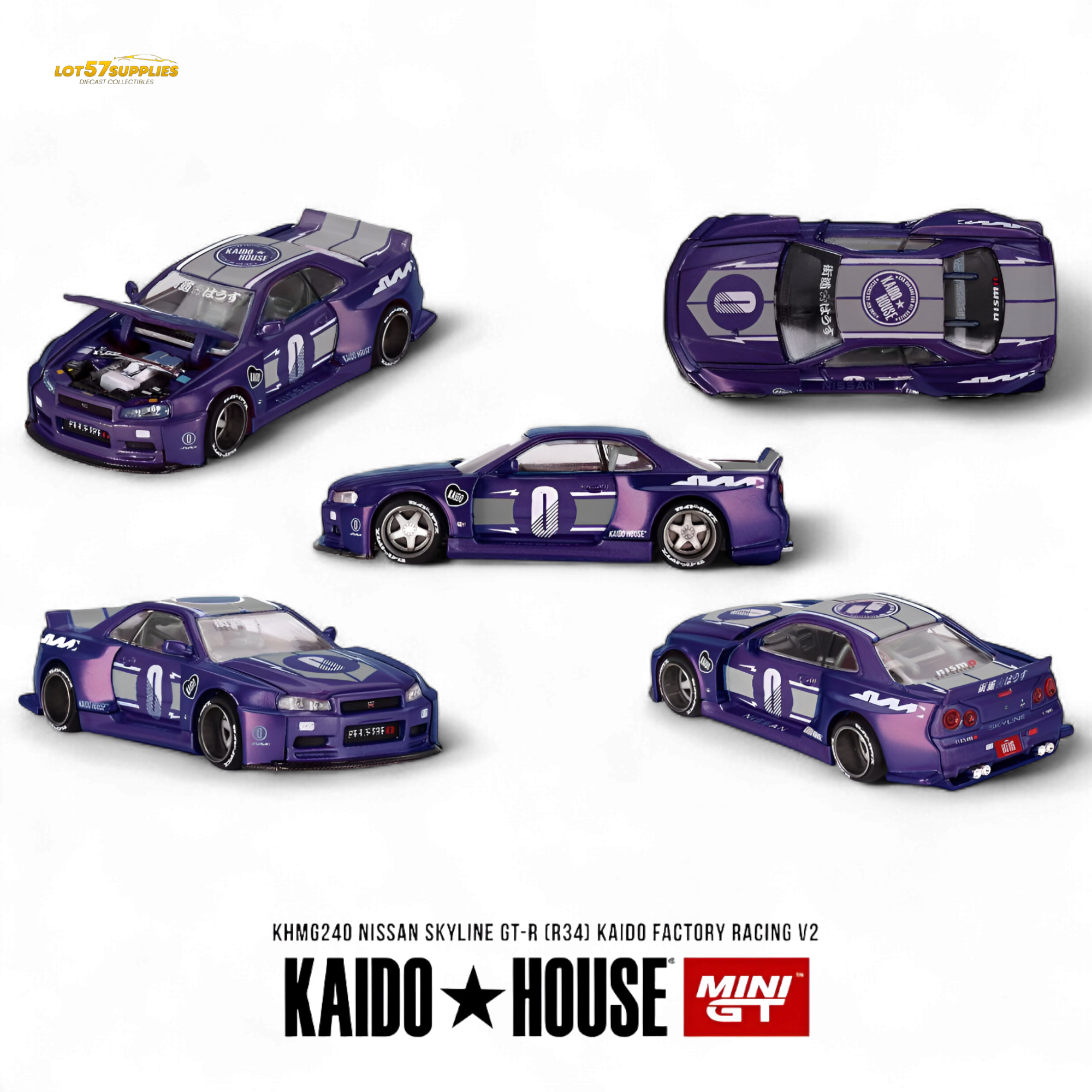 (Pre-Order) KAIDO Nissan Skyline GT-R R34 - RACING FACTORY V2 1:64 Main image