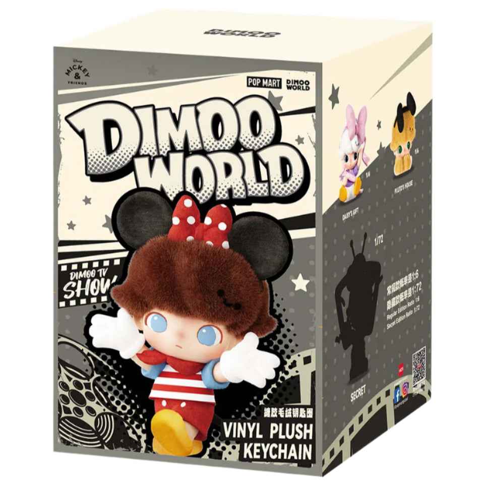 [In Stock] POPMART DIMOO WORLD × DISNEY Series-Vinyl Plush Keychain Blind Box (SEALED) Single Sealed Blind Box