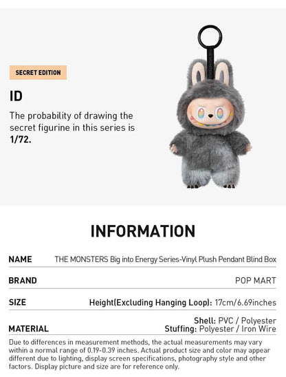 [In Stock] POPMART Big into Energy Series-Vinyl Plush Pendant Blind Box Labubu