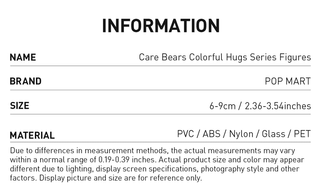 [In Stock] POPMART Care Bears Colorful Hugs Series Figures (SEALED)