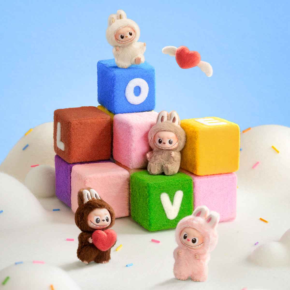 LABUBU THE MONSTERS Pin for Love Series-Vinyl Plush Pendant Blind Box (A-M) (1 Blind Box)