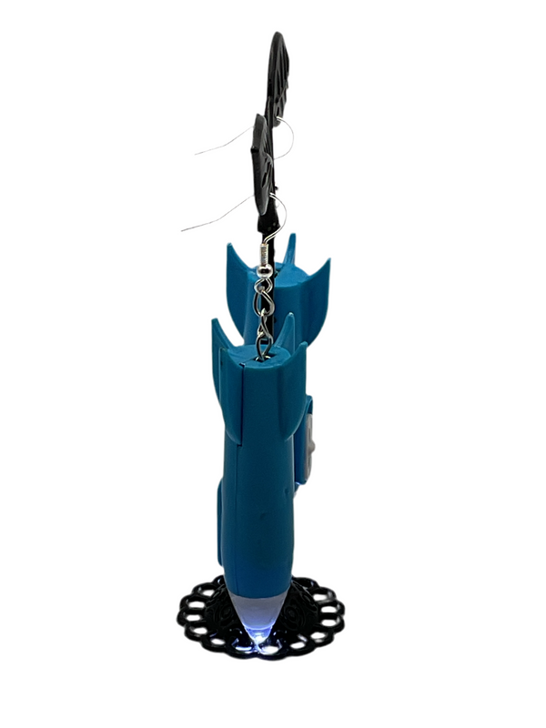 Blue Rocket Flash Light Earrings