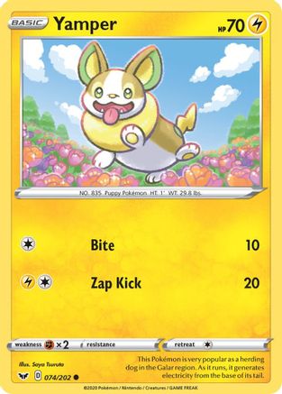 Yamper () 074/202 - SWSH01 Sword & Shield Base Set Main image