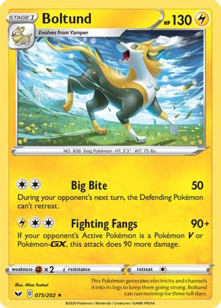 Boltund () 075/202 - SWSH01 Sword & Shield Base Set Holofoil Main image