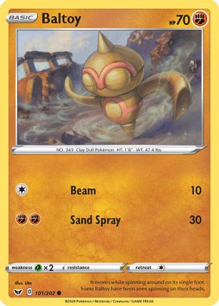 Baltoy 101/202 - SWSH01 Sword & Shield Base Set Reverse Holofoil Main image