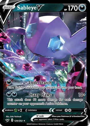 Pokemon: Sableeye V Sword & Shield 120/202 - Near Mint Main image