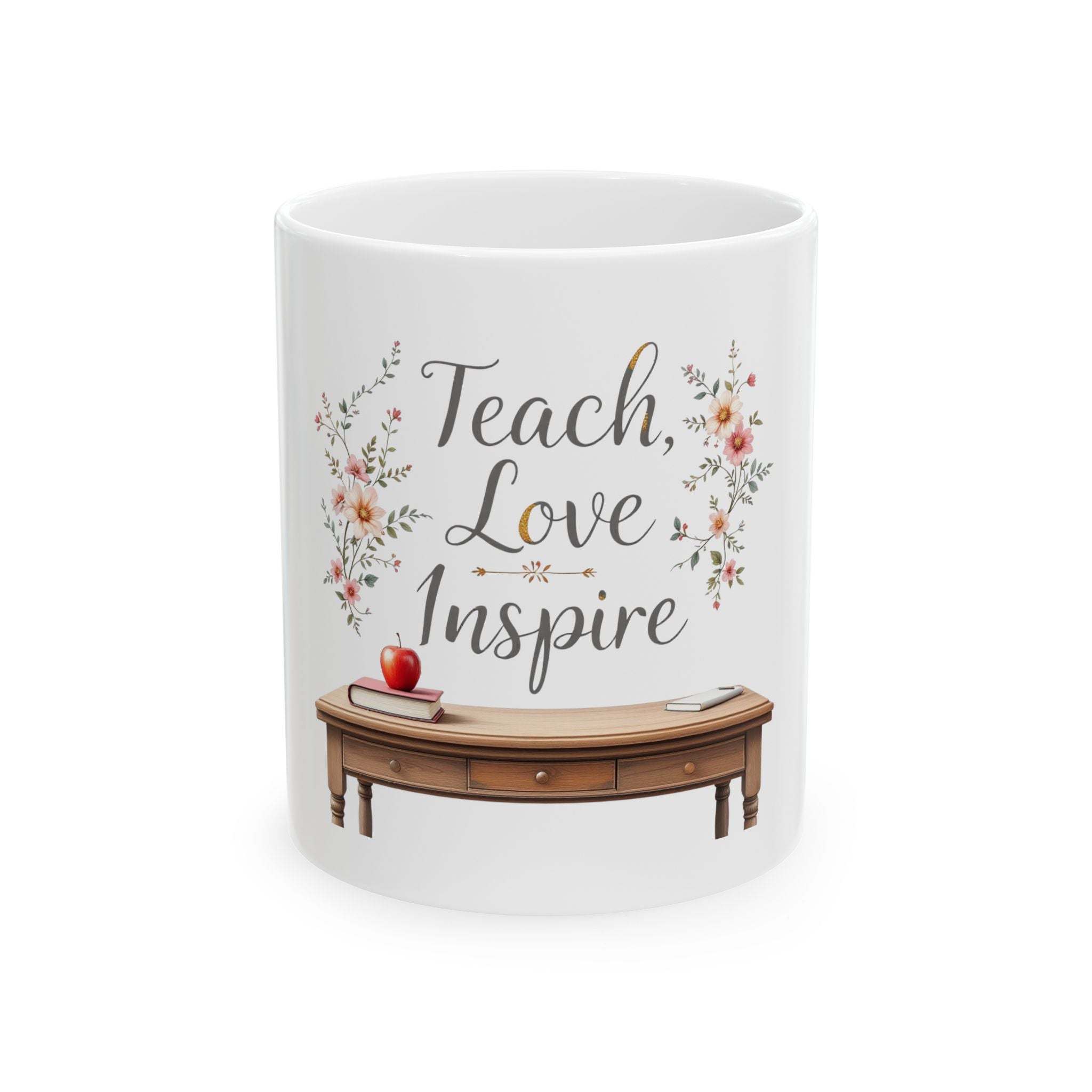 Teach, Love, Inspire Ceramic Teacher Mug