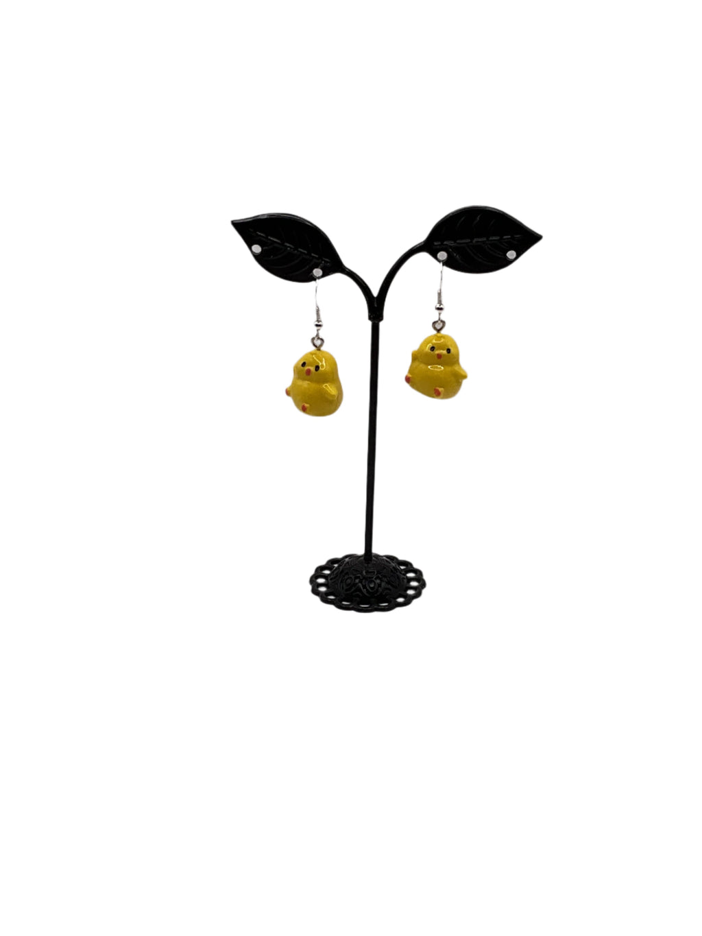 Waving chick earrings