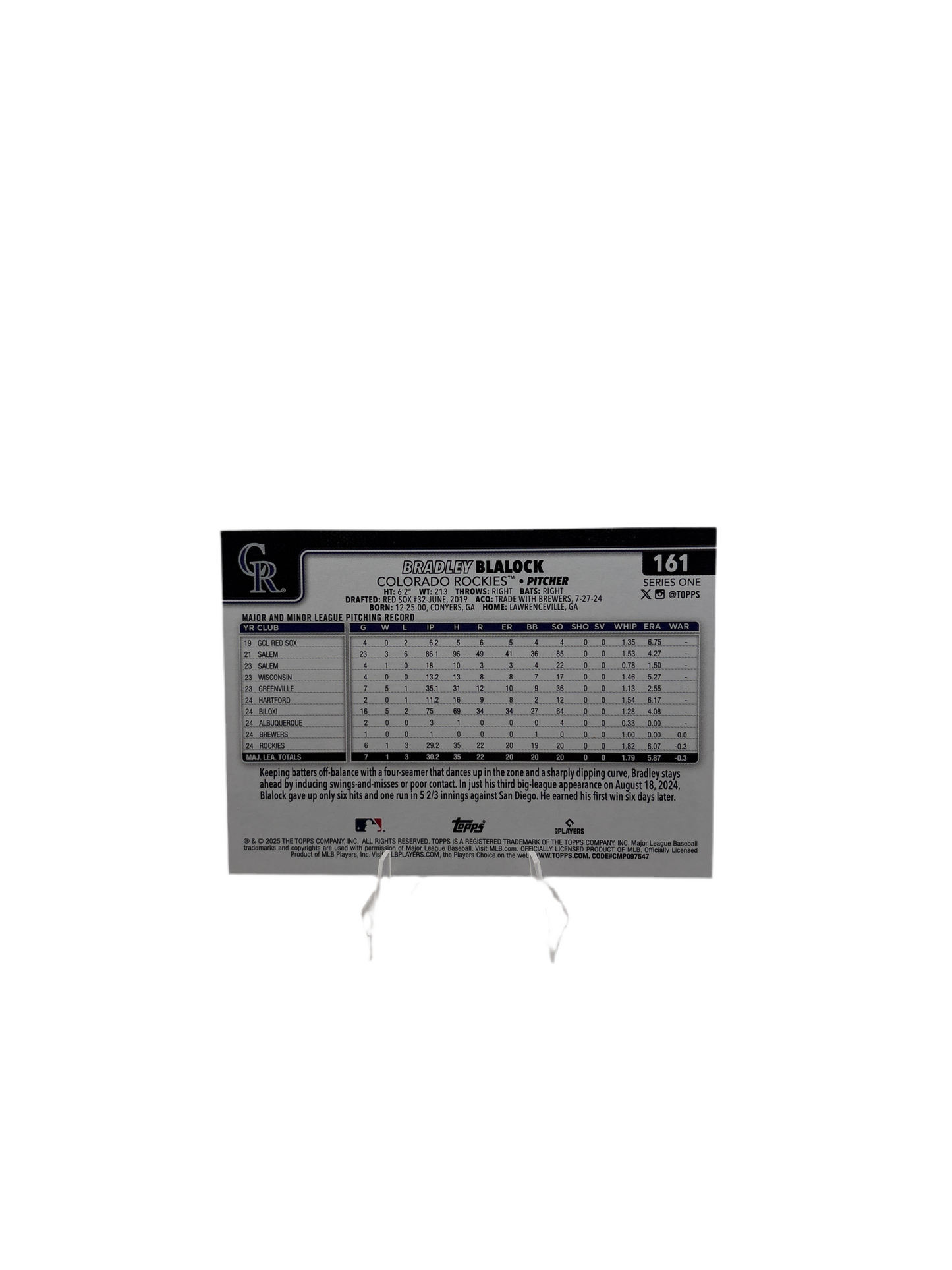 Topps Bradley Blalock