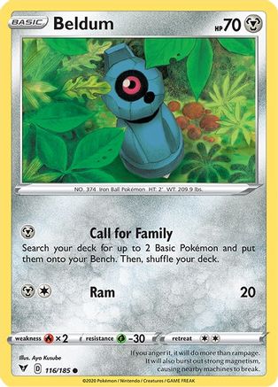 Beldum 116/185 - SWSH04 Vivid Voltage Reverse Holofoil Main image