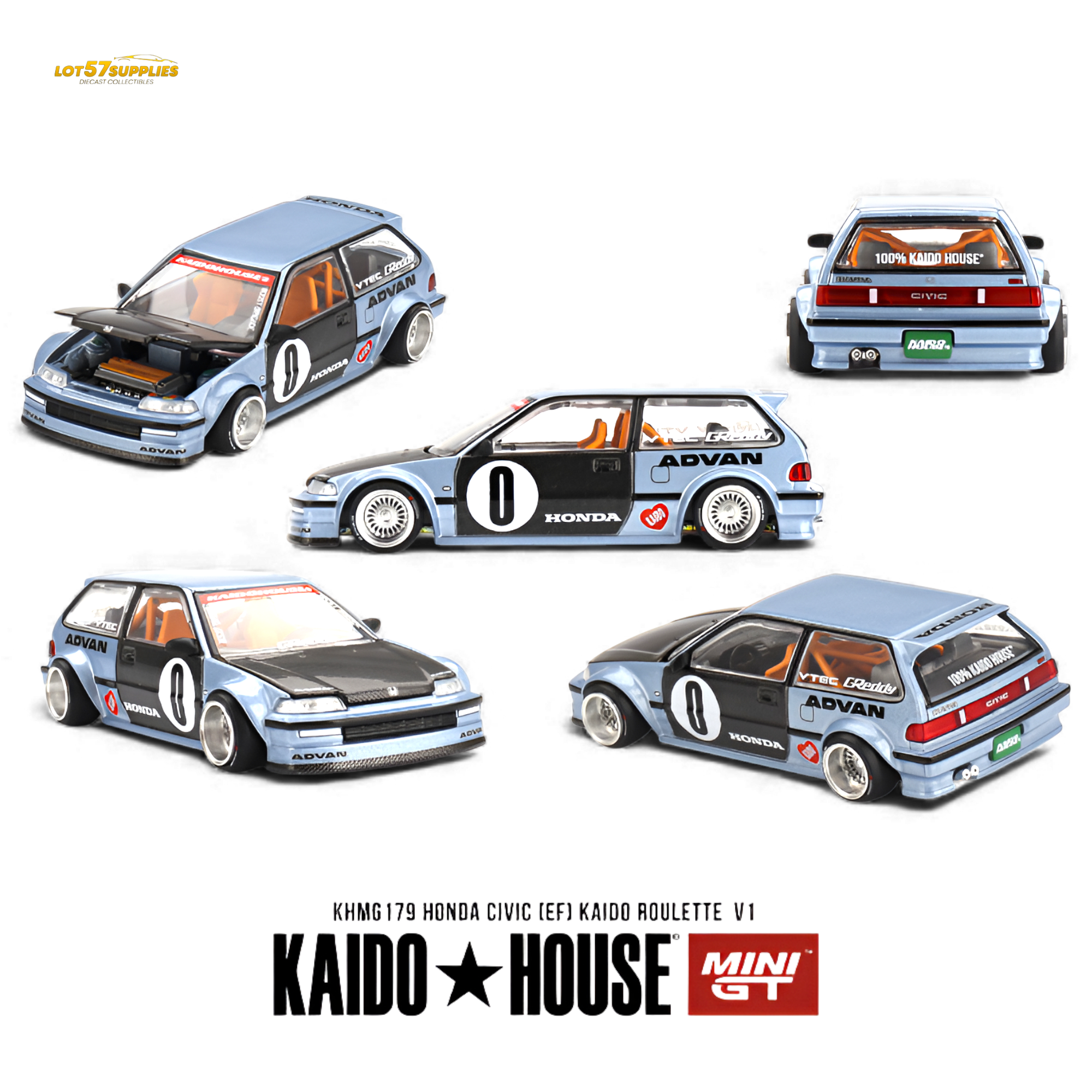 Mini GT x Kaido House Honda Civic (EF) #0 Kaido Roulette V1 1:64 KHMG179 Main image