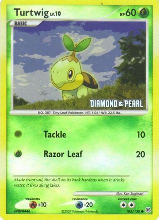 Turtwig [Diamond & Pearl] 103/130 - Burger King Promos Reverse Holofoil
