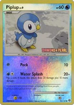 Piplup [Diamond and Pearl] 093/130 - Burger King Promos Reverse Holofoil