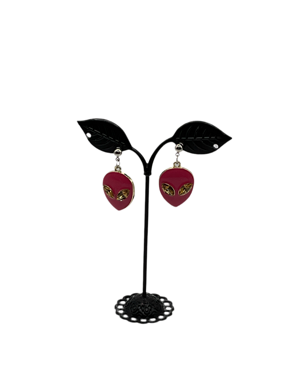 Pink Alien Earrings
