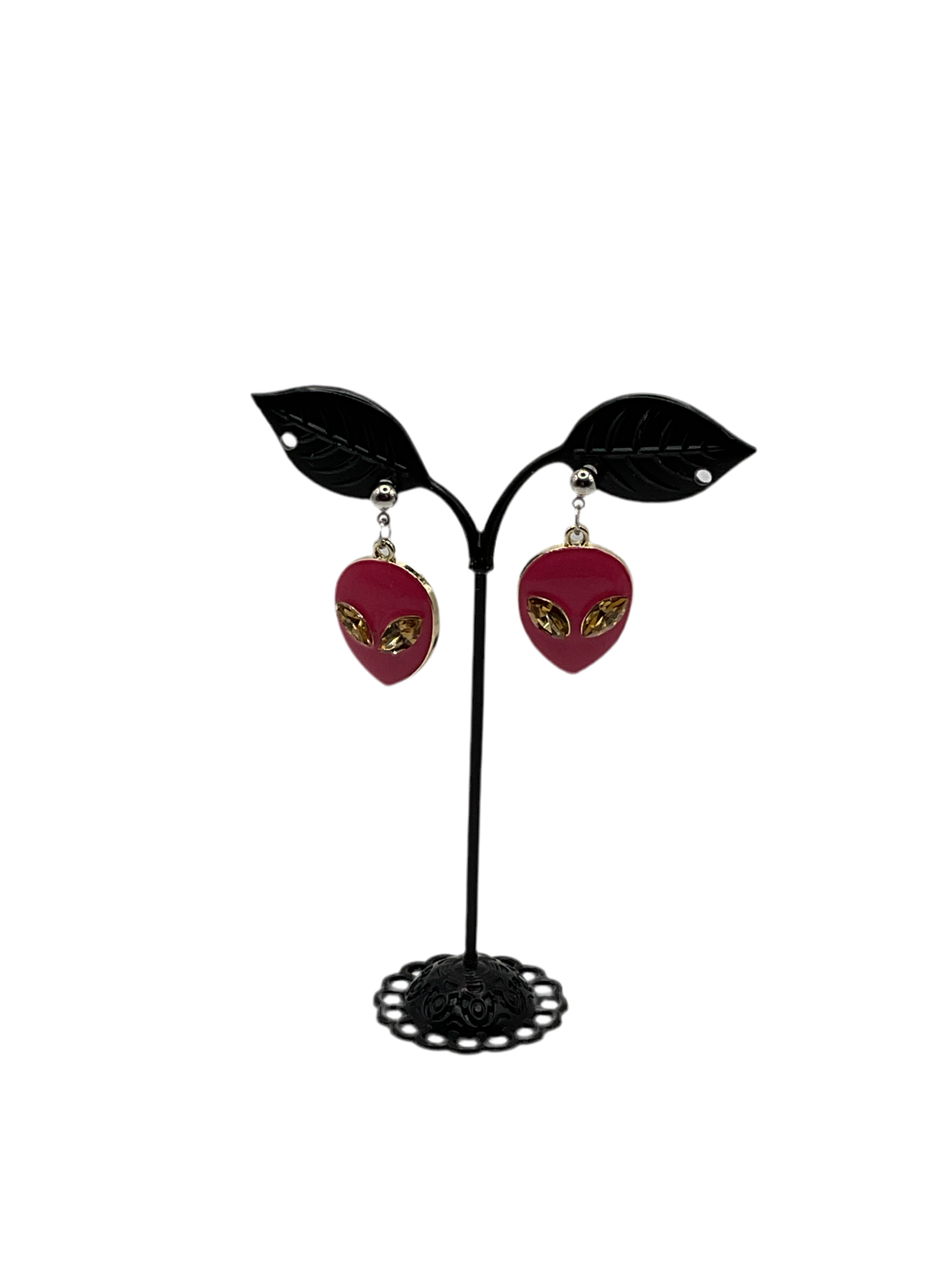 Pink Alien Earrings