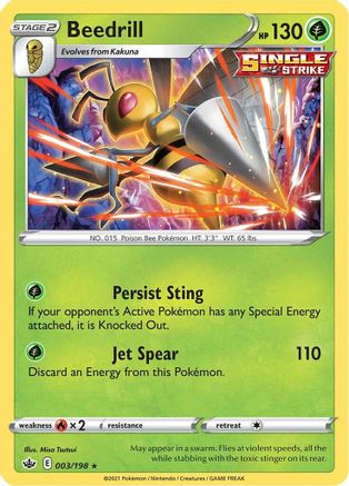 Beedrill 003/198 - SWSH06 Chilling Reign Holofoil Main image