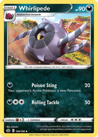 Whirlipede 106/198 - SWSH06 Chilling Reign