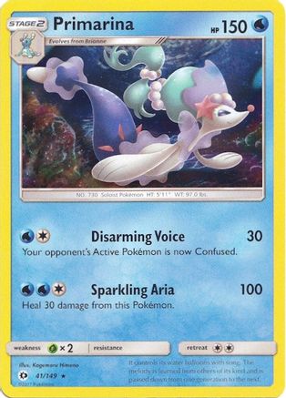 Primarina (Water Web Holo) 041/149 - Miscellaneous Cards & Products Holofoil