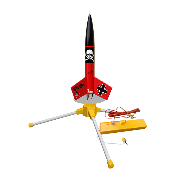 Estes Rockets - Mini Der Red Max™ Launch Set Rocket-Building Kit, Intermediate Mini Flying-Rocket-Model Kit for Ages 10+