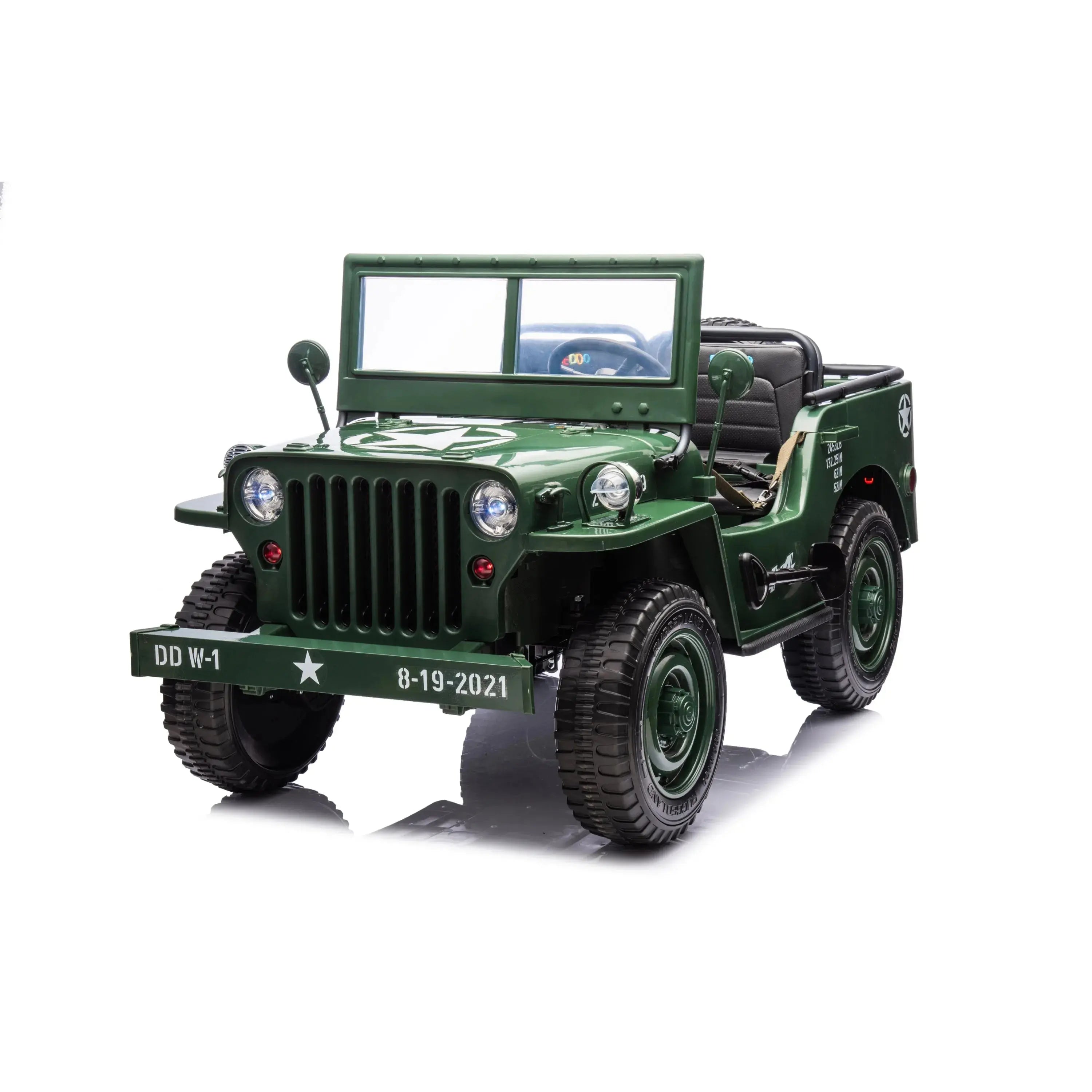 24V Freddo Military Willy Truck 3 Seater Electric Ride on - Collectors World Toys
