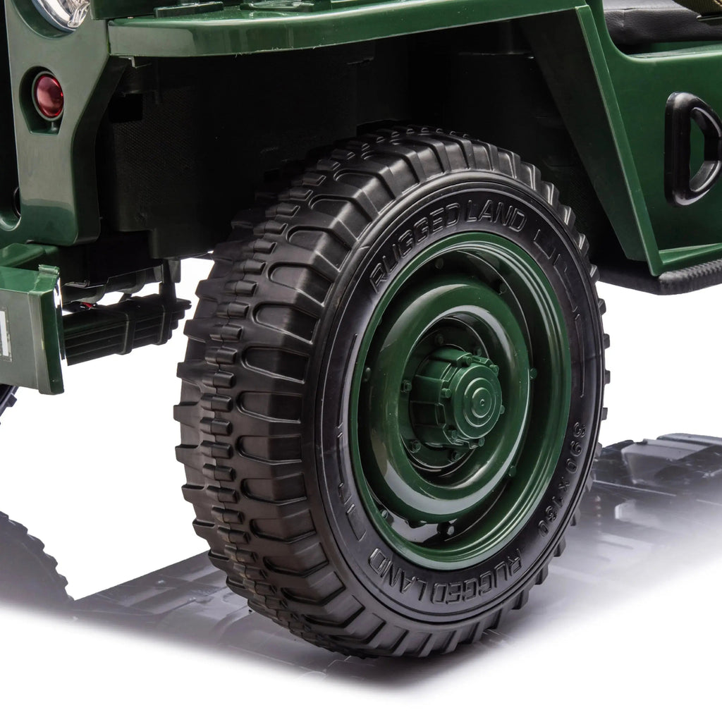24V Freddo Military Willy Truck 3 Seater Electric Ride on