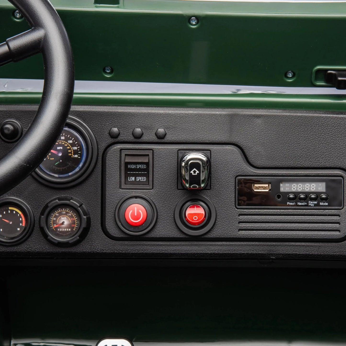 24V Freddo Military Willy Truck 3 Seater Electric Ride on