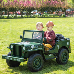 24V Freddo Military Willy Truck 3 Seater Electric Ride on - Collectors World Toys