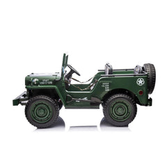 24V Freddo Military Willy Truck 3 Seater Electric Ride on - Collectors World Toys