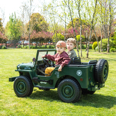 24V Freddo Military Willy Truck 3 Seater Electric Ride on - Collectors World Toys