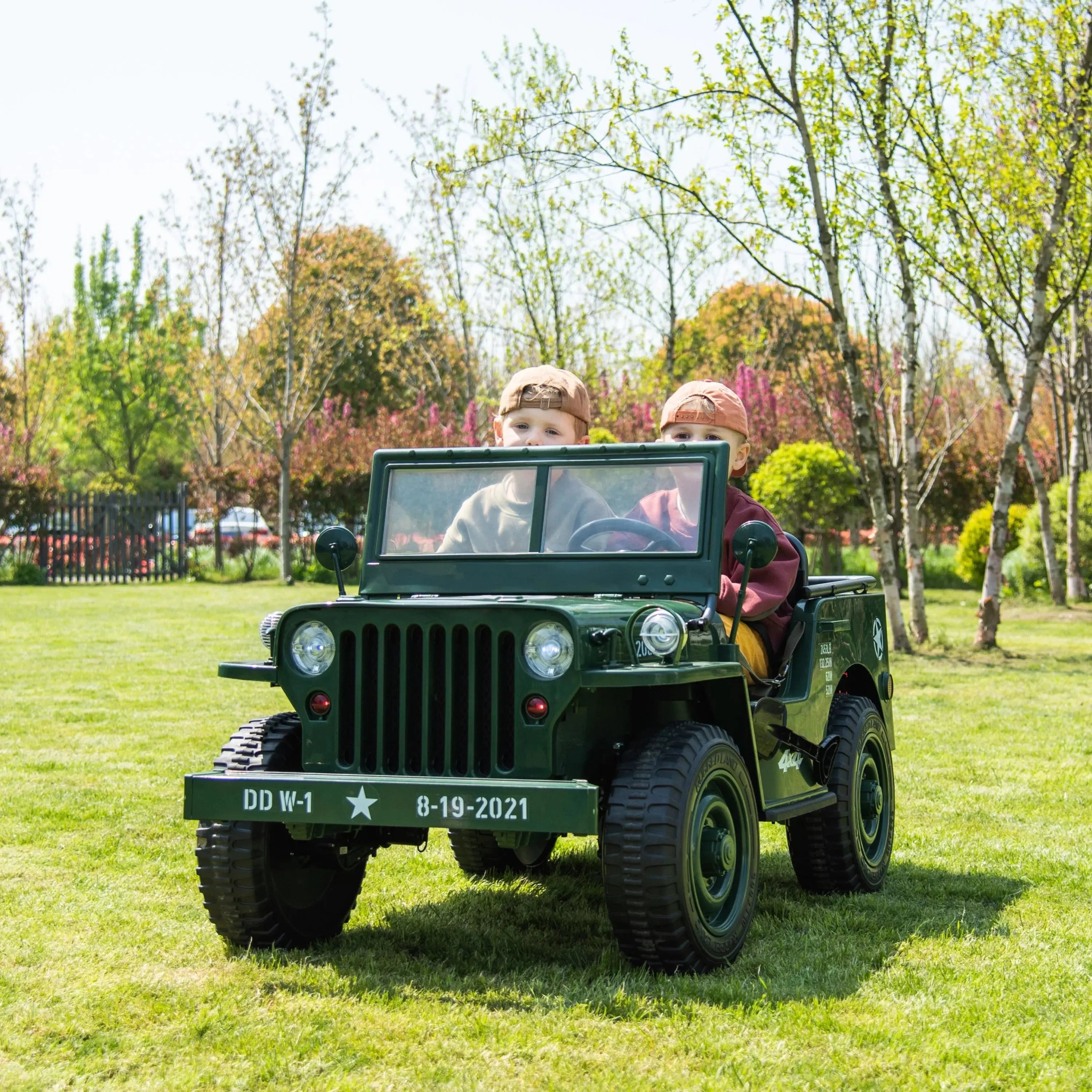 24V Freddo Military Willy Truck 3 Seater Electric Ride on