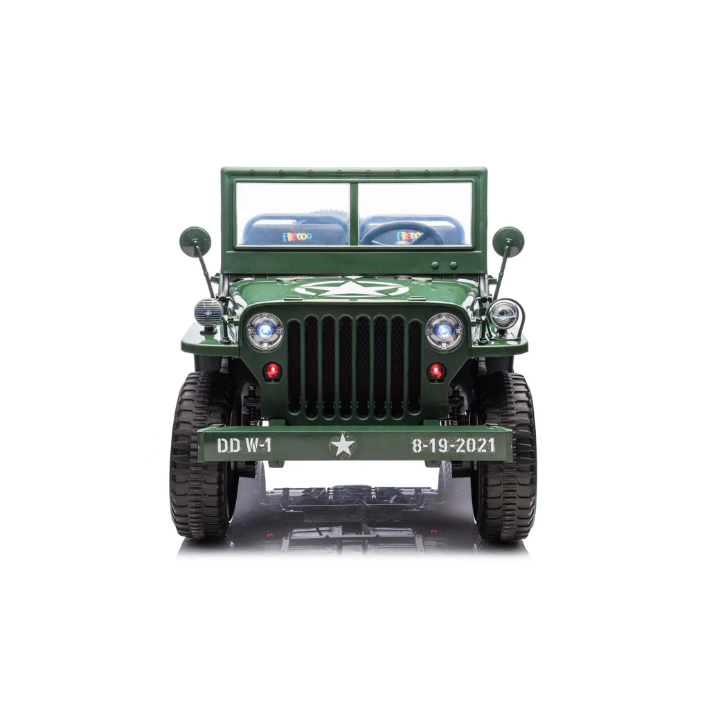 24V Freddo Military Willy Truck 3 Seater Electric Ride on