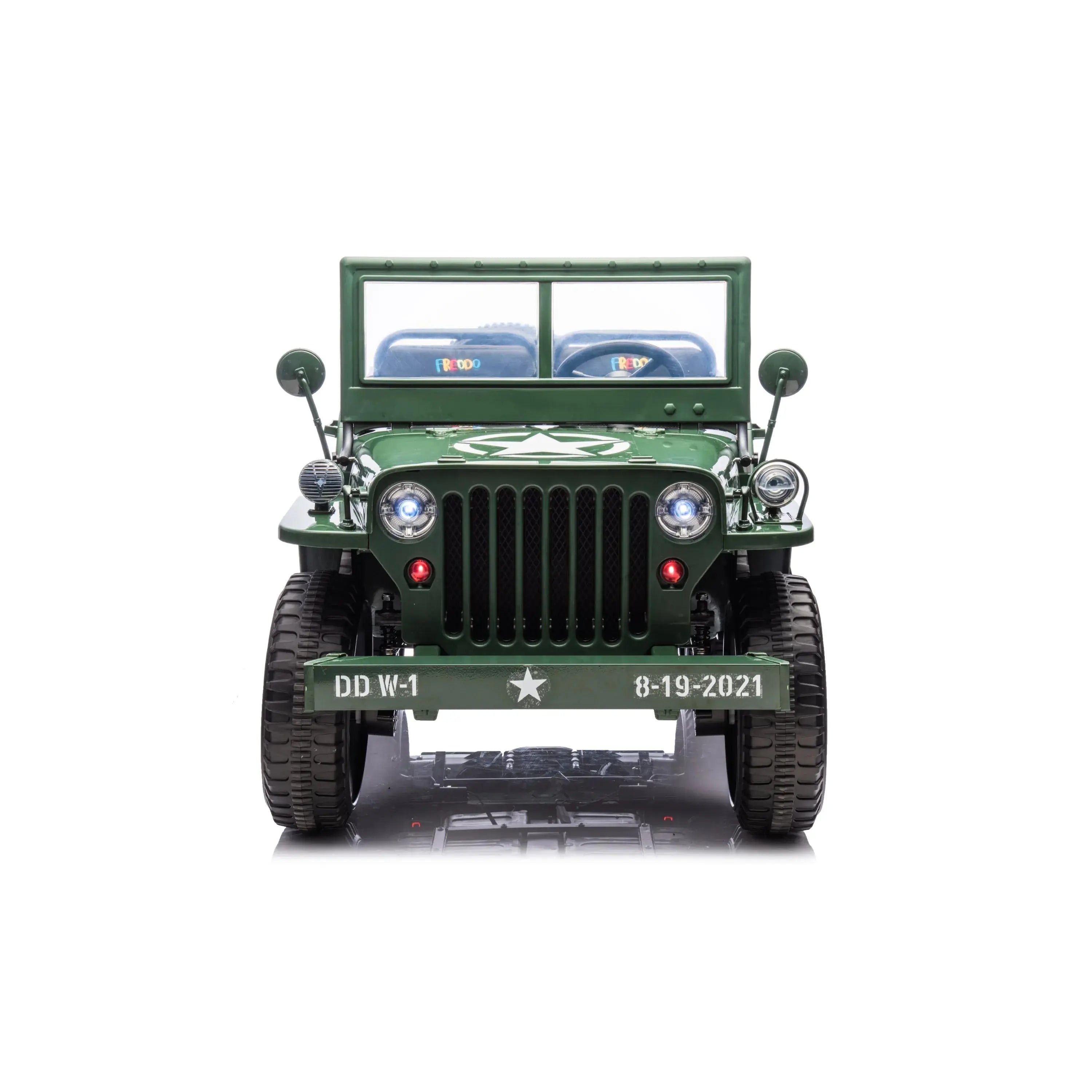 24V Freddo Military Willy Truck 3 Seater Electric Ride on