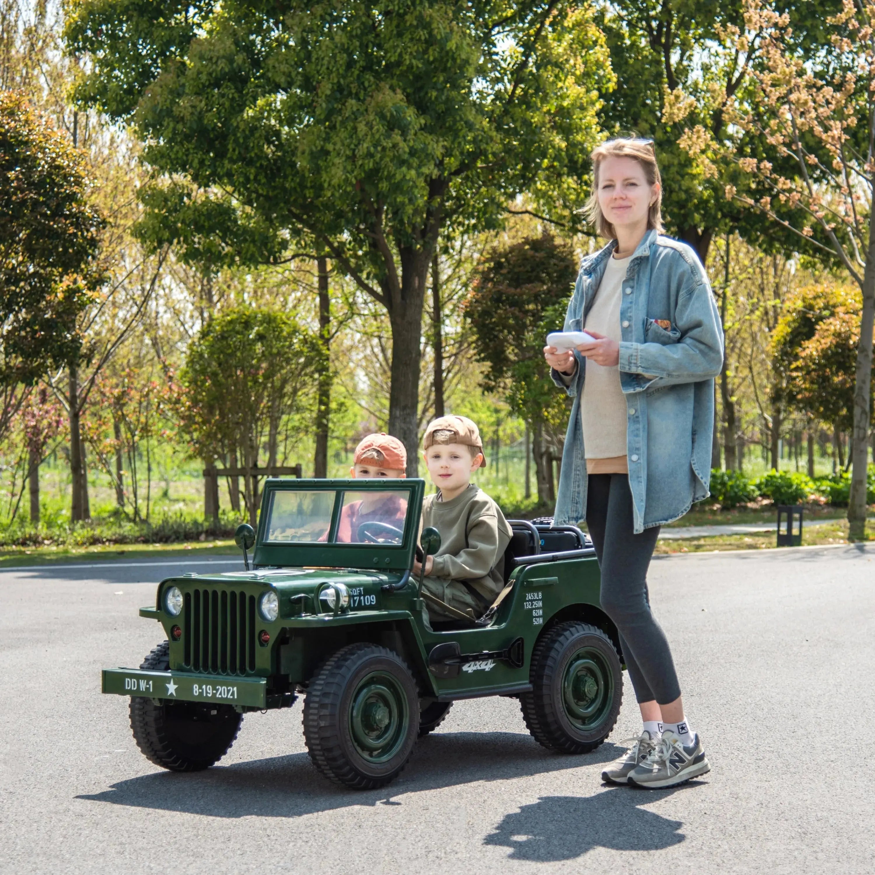 24V Freddo Military Willy Truck 3 Seater Electric Ride on - Collectors World Toys