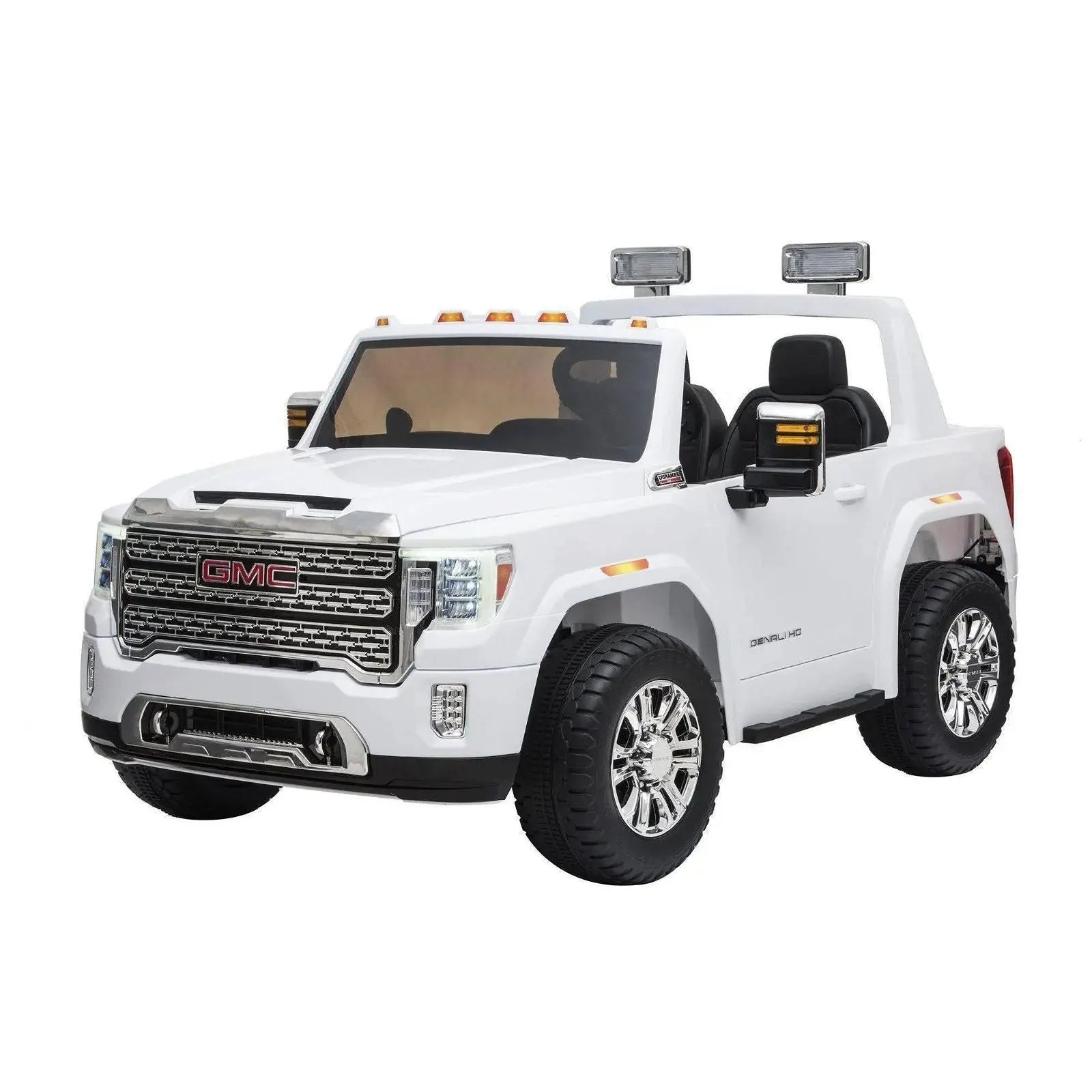 24V GMC Denali 2 Seater Battery Operated Ride on Car with Parental Remote Control White