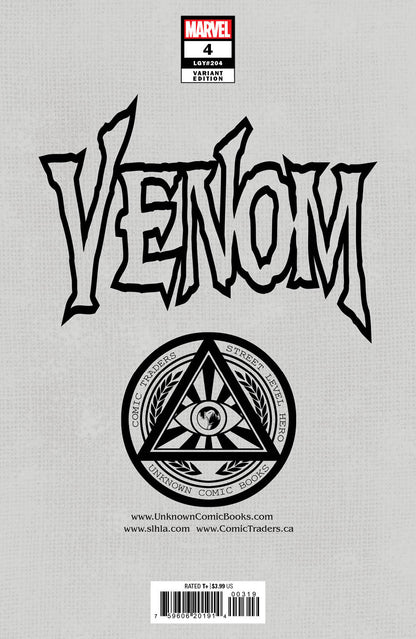 Venom #4 Unknown Comics Dave Wilkins Exclusive Var (01/19/2022) - Collectors World Toys