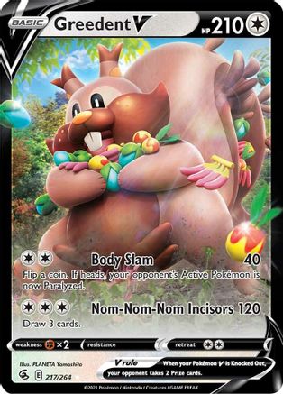 Greedent V 217/264 - SWSH08 Fusion Strike Holofoil