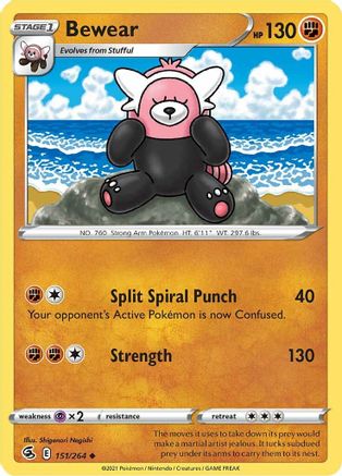 Bewear 151/264 - SWSH08 Fusion Strike Reverse Holofoil Main image