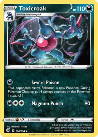 Toxicroak 166/264 - SWSH08 Fusion Strike Reverse Holofoil