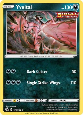 Yveltal 175/264 - SWSH08 Fusion Strike Reverse Holofoil Main image